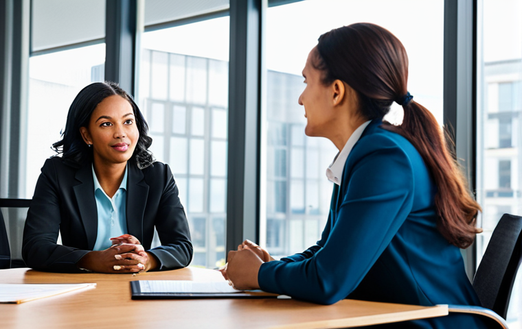 자기 대화 개선을 위한 그룹 활동 - Active Listening in a Group Discussion**
"A diverse group of professionals engaged in a lively, saf...